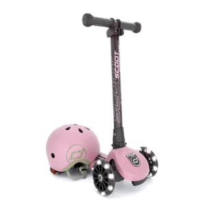 Monopattino richiudibile con ruote luci led rosa - rose Scoot&ride