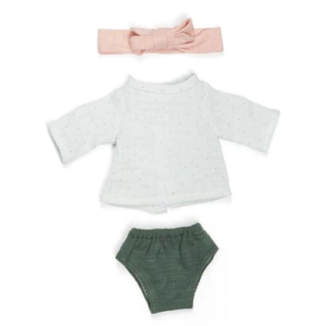 Maglia pantaloncini e fascia per bambole da 32cm Miniland Educational