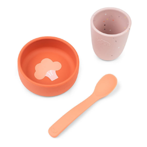 Set Pappa - Ciotola/Tazza e Cucchiaio - Papaya - 100% Silicone Alimentare Done By Deer