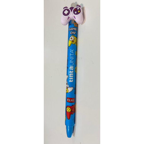 Penna cancellabile blu click clak game joystick Tinta Unita
