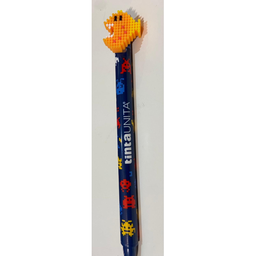 Penna cancellabile blu click clak game pacman giallo Tinta Unita